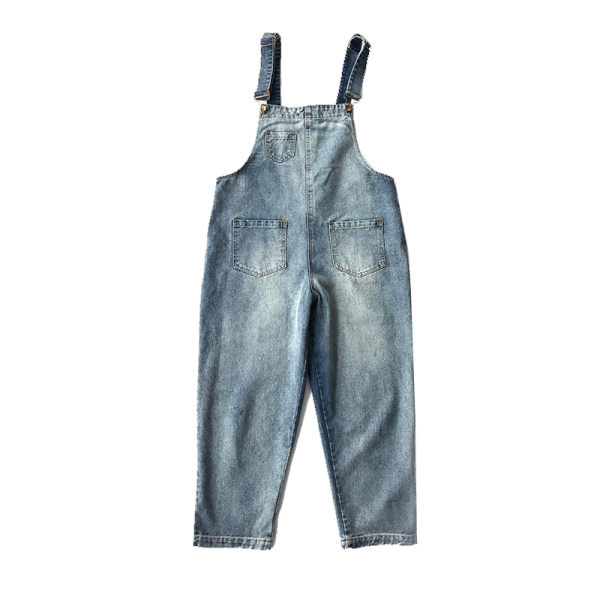 Salopetă de damă modernă din denim cu bretele în albastru