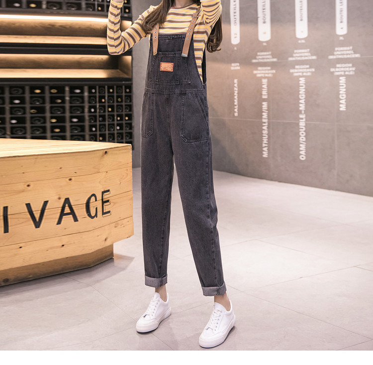 Salopeta casual de dama din denim cu bretele