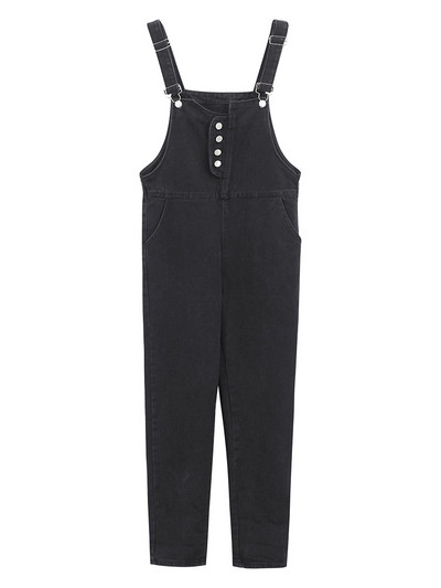 Salopeta de dama din denim cu nasturi