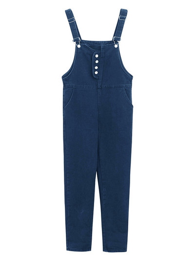 Salopeta de dama din denim cu nasturi