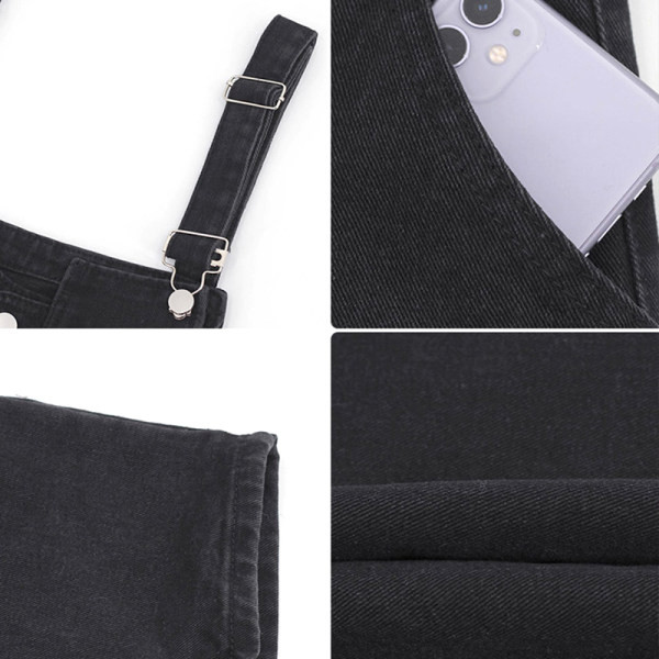 Salopeta de dama din denim cu nasturi