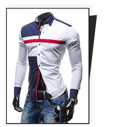 Cămașă casual pentru bărbați cu guler și nasturi clasici