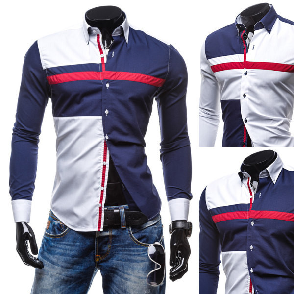 Cămașă casual pentru bărbați cu guler și nasturi clasici