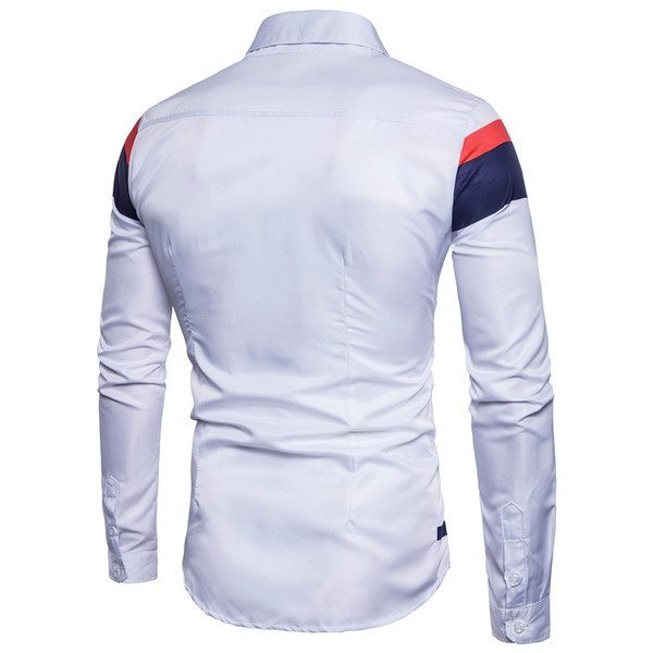 Cămașă casual pentru bărbați cu mâneci lungi și guler clasic