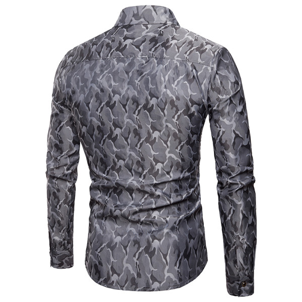 Cămașă bărbătească actuală model mulat cu mâneci lungi