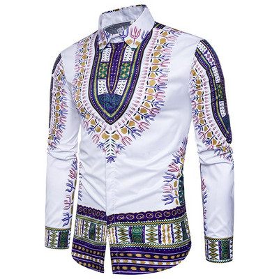 Ανδρικό πουκάμισο με κλασικό κολάρο και κέντημα