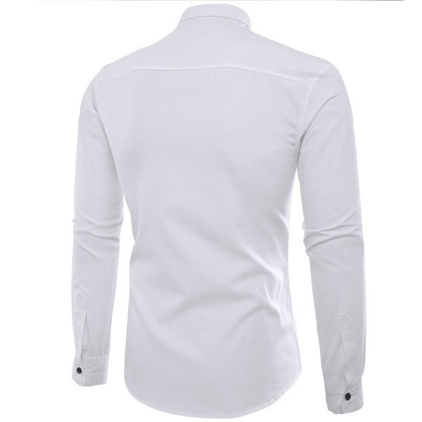 Ανδρικό μοντέρνο πουκάμισο με απλικέ και μακριά μανίκια