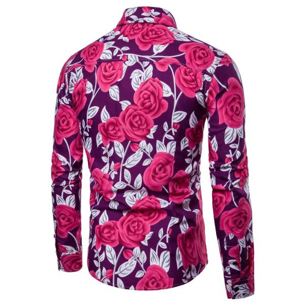 Muška elegantna košulja s cvjetnim uzorkom i dugim rukavima