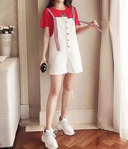 Ženski dnevni set iz dva dijela - kombinezon i majica