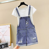 Salopetă scurtă casual de damă cu model rupt