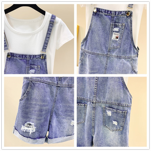 Salopetă scurtă casual de damă cu model rupt