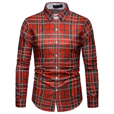 Ανδρικό πουκάμισο καρό μοντέλο με κουμπιά