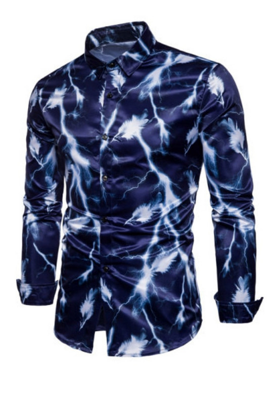 Cămașă elegantă pentru bărbați, cu nasturi și mâneci lungi