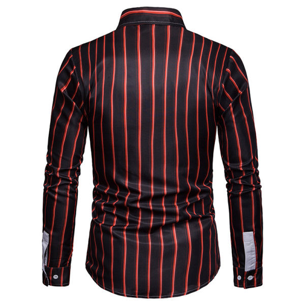 Cămașă bărbătească actuală în dungi model cu nasturi