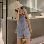 Salopeta de vara dama cu dogi in albastru