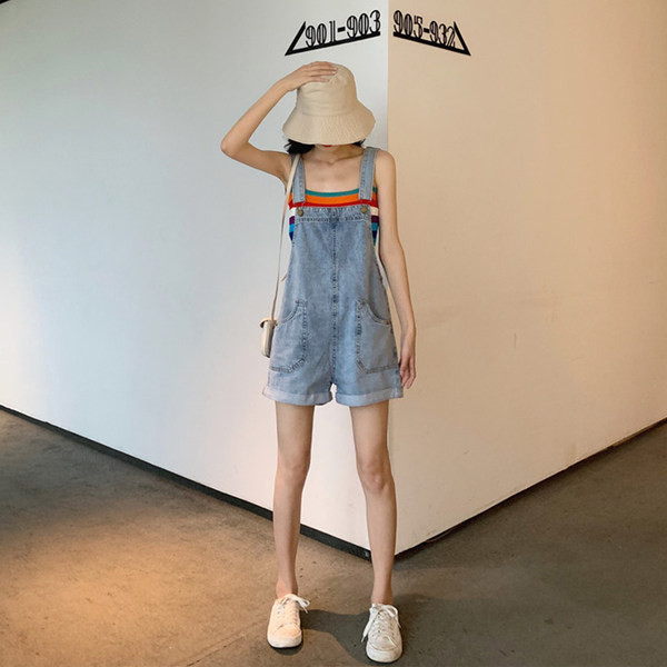 Salopeta de vara dama cu dogi in albastru