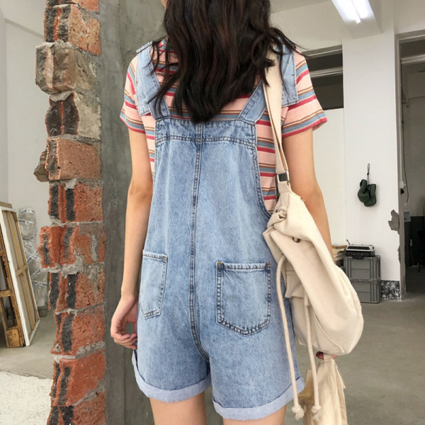 Salopeta de vara dama cu dogi in albastru