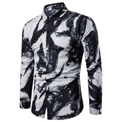 Cămașă elegantă pentru bărbați, cu model îmbrăcat