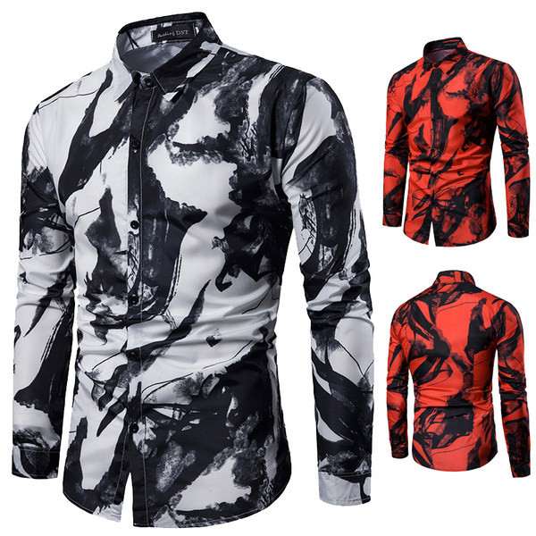 Cămașă elegantă pentru bărbați, cu model îmbrăcat