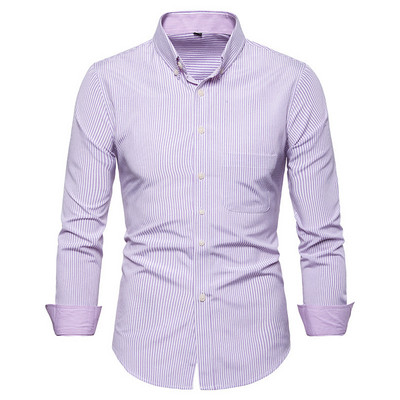 Model actual de cămașă bărbătească în dungi