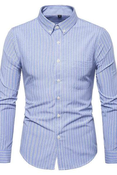 Model actual de cămașă bărbătească în dungi