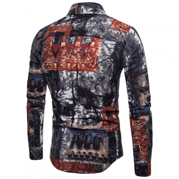 Cămașă actuală pentru bărbați cu model mulat