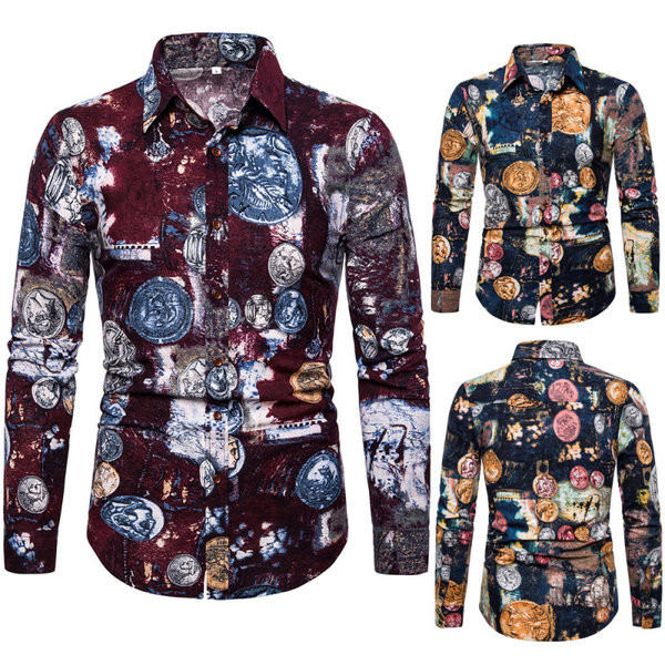 Ανδρικό πουκάμισο casual με μοτίβο