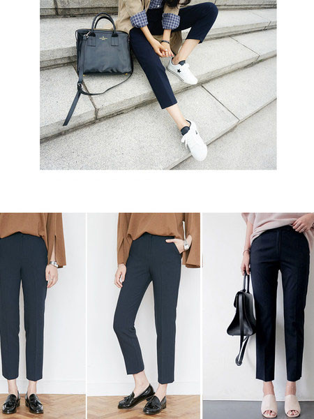 Novi model ženskih hlača s visokim strukom - u plavoj boji