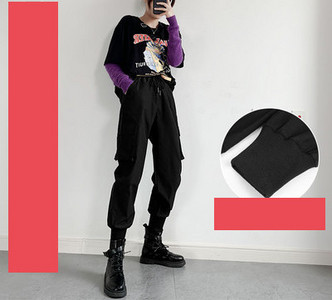 Спортно-ежедневен дамски панталон с джобове в черен цвят - няколко модела