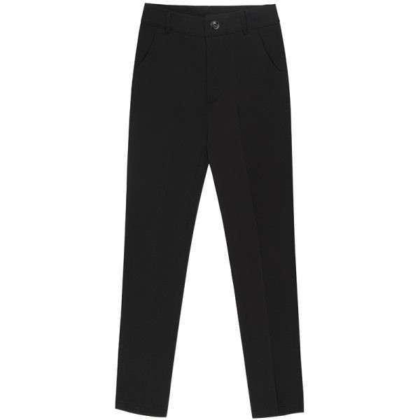 Pantaloni negri de dama cu talie inalta si lungime 9/10