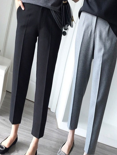 Pantaloni casual dama cu buzunare - model drept