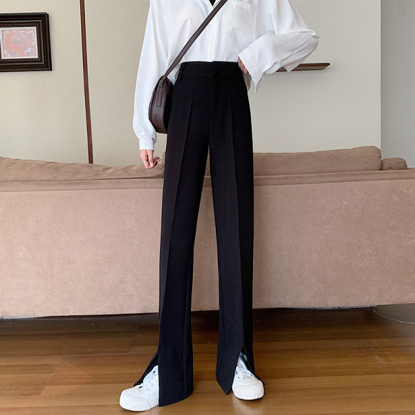 Pantaloni de dama negri cu talie inalta