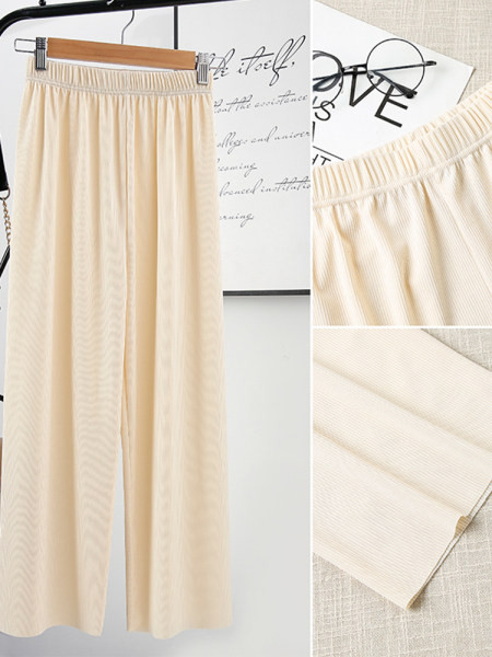 Pantaloni casual dama cu talie elastica - model lat