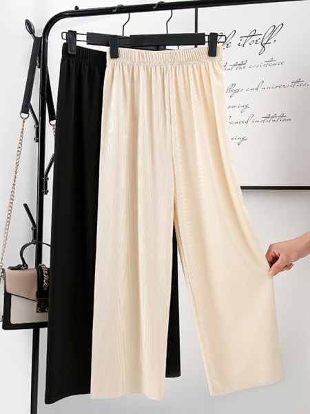 Pantaloni casual dama cu talie elastica - model lat