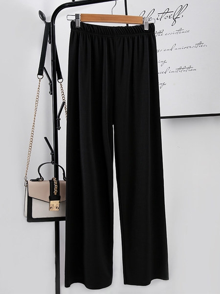 Pantaloni casual dama cu talie elastica - model lat