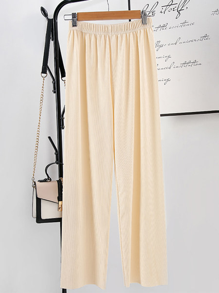 Pantaloni casual dama cu talie elastica - model lat