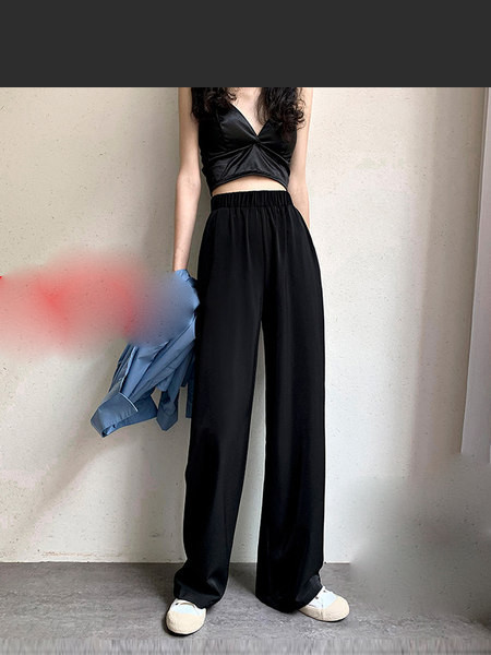 Дамски широк панталон в черен цвят -два модела