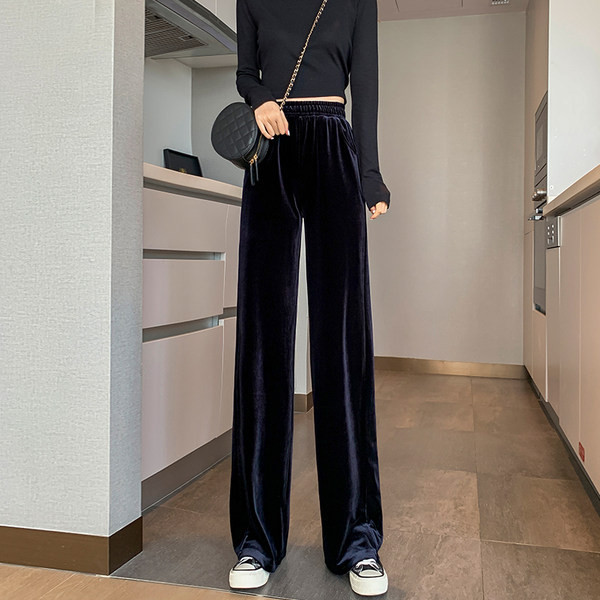 Pantaloni casual dama din catifea in mai multe culori