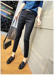 Стилен дамски панталон  с колан и висока талия