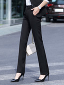 Pantaloni lungi de dama cu talie inalta in negru