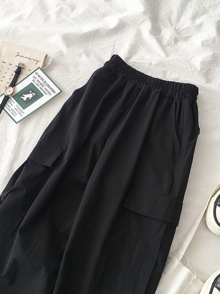 Pantaloni lungi de dama cu buzunare si talie elastica