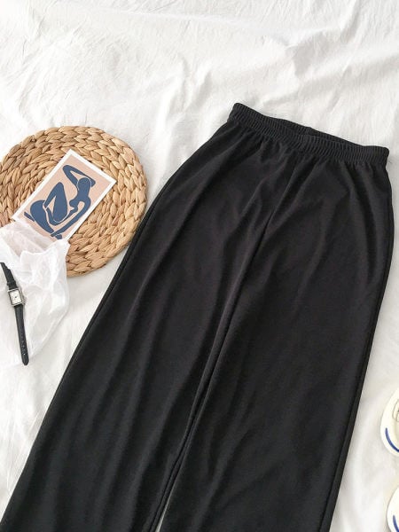 Pantaloni largi dama casual - model curat