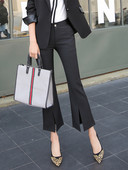 Pantaloni moderni de dama cu lungime 9/10 - culoare neagra