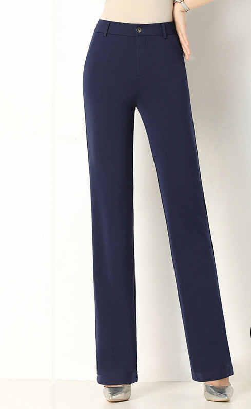 Pantaloni de dama model drept cu talie inalta in negru