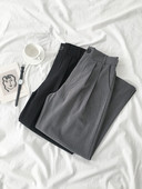 Pantaloni de dama monocolor cu talie inalta in doua culori