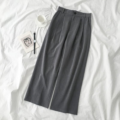 Pantaloni de dama monocolor cu talie inalta in doua culori