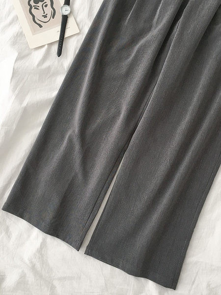 Pantaloni de dama monocolor cu talie inalta in doua culori