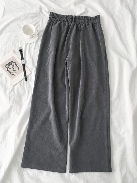 Pantaloni de dama monocolor cu talie inalta in doua culori