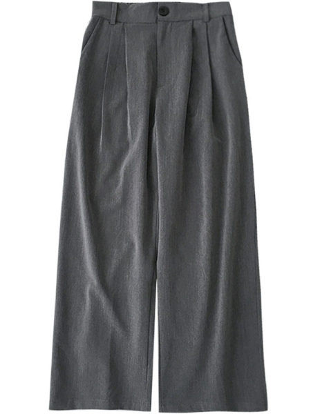 Pantaloni de dama monocolor cu talie inalta in doua culori