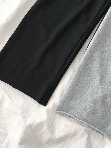 Дамски панталони с ластична талия и връзки - широк модел